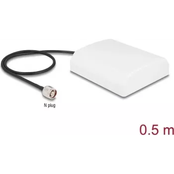 Anténa DELOCK 90761 — 2,4 GHz smerová WiFi N anténa 8 dBi s N konektorom samec a 50 cm RG-58 káblom, biela, exteriér