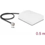 Anténa DELOCK 90761 — 2,4 GHz smerová WiFi N anténa 8 dBi s N konektorom samec a 50 cm RG-58 káblom, biela, exteriér