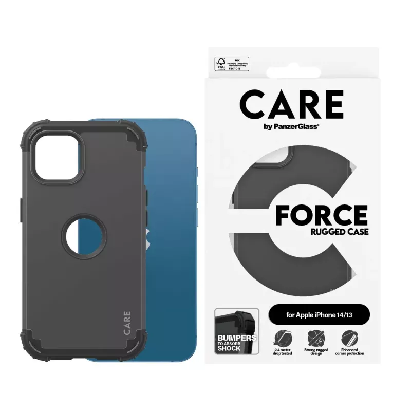 Obal PanzerGlass CARE by módne puzdro čierna FORCE iPhone 14 13