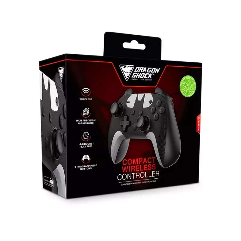 DragonShock PopTop Compact, gamepad, Nintendo Switch, tlačidlo Späť, D-Pad, tlačidlo Home, tlačidlo Reset, bezdrôtový, Bluetooth, USB Type-C
