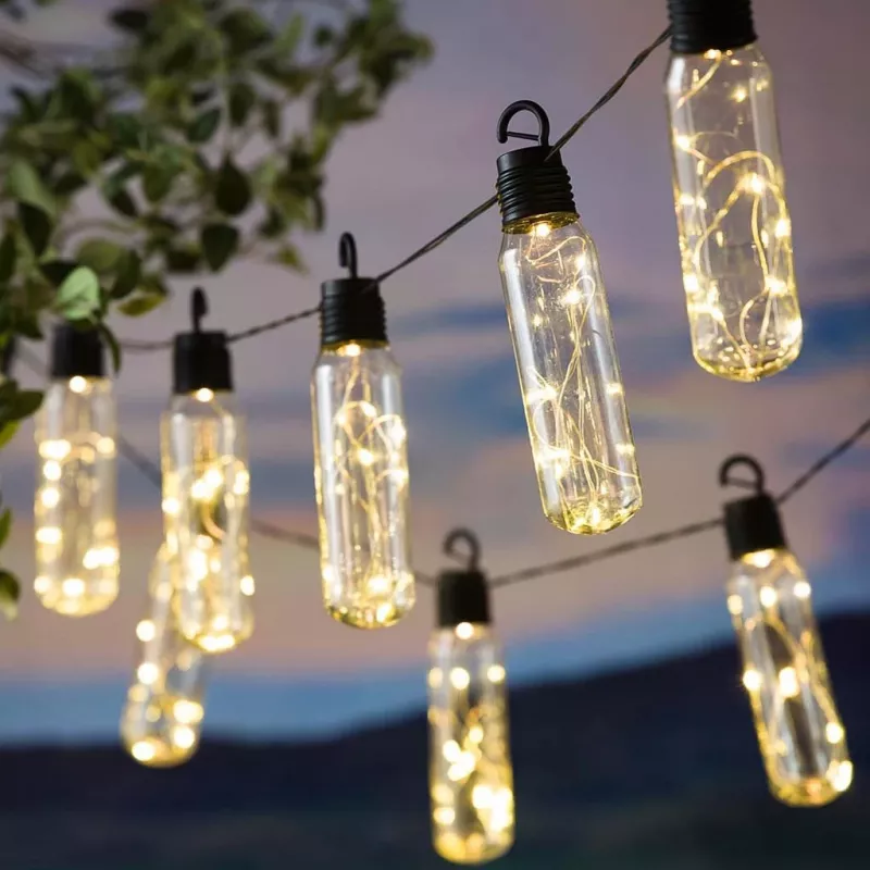 Extralink solárna záhradná girlanda, 2 + 1,8 m dĺžka, Lux 10 teplé biele LED