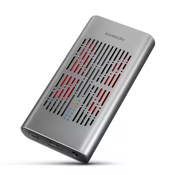 Externé puzdro AXAGON EEM2-20GD USB-C 20 Gbps pre dve M.2 NVMe SSD s hardvérovým klonovaním