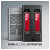 Externé puzdro AXAGON EEM2-20GD USB-C 20 Gbps pre dve M.2 NVMe SSD s hardvérovým klonovaním