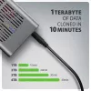 Externé puzdro AXAGON EEM2-20GD USB-C 20 Gbps pre dve M.2 NVMe SSD s hardvérovým klonovaním