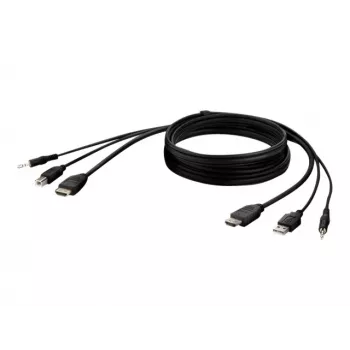 KVM kábel Belkin F1DN1CCBL — HDMI na USB A/B s audiom, USB konektory pre klávesnicu/myš, 3 m