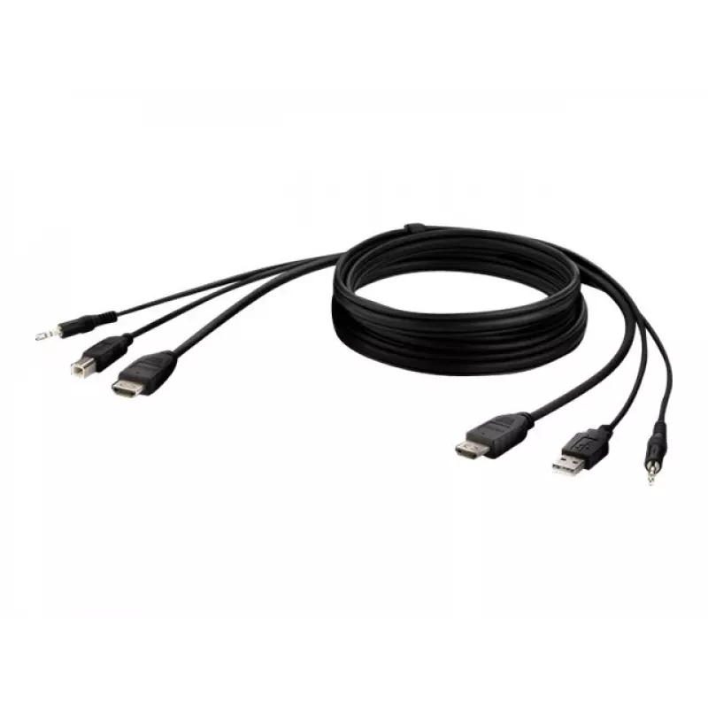 KVM kábel Belkin F1DN1CCBL — HDMI na USB A/B s audiom, USB konektory pre klávesnicu/myš, 3 m