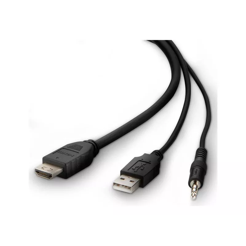 KVM kábel Belkin F1DN1CCBL — HDMI na USB A/B s audiom, USB konektory pre klávesnicu/myš, 3 m