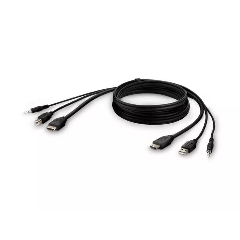 KVM kábel Belkin F1DN1CCBL — HDMI na USB A/B s audiom, USB konektory pre klávesnicu/myš, 3 m