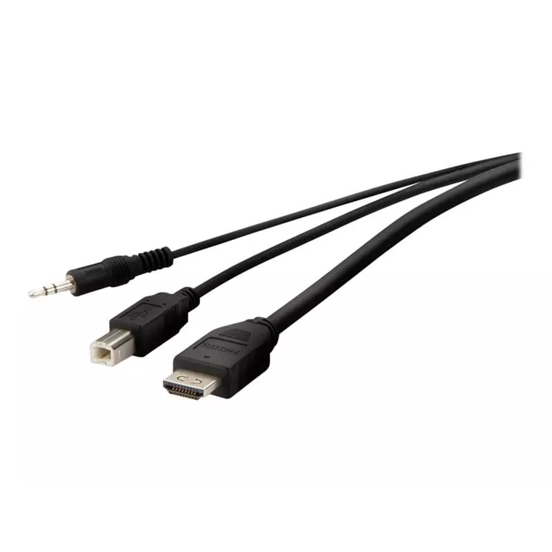 KVM kábel Belkin F1DN1CCBL — HDMI na USB A/B s audiom, USB konektory pre klávesnicu/myš, 3 m