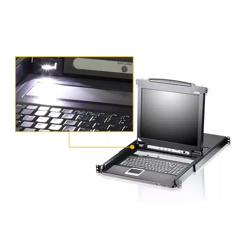 ATEN 8-portový 43,2 cm (17 palcov) LCD KVM prepínač (USB – PS/2 VGA) s USB periférnym portom