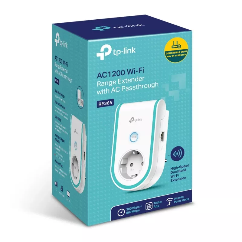 TP-Link RE365 sieťový extender sieťový opakovač biely 10, 100 Mbit/s