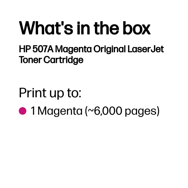 HP 507A purpurová originálna LaserJet tonerová kazeta