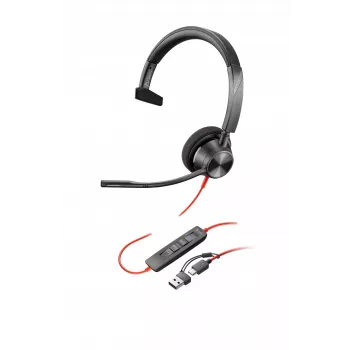 HP Poly Blackwire 3310 Microsoft Teams certifikovaný headset +USB-C/A adaptér TAA