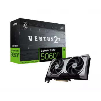 Grafická karta MSI GeForce RTX 5060 Ti 16 GB GDDR7, PCIe 5.0, 128-bit, 2602 MHz Boost, 180 W, 2x ventilátor