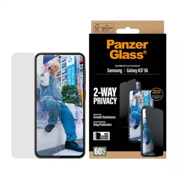 Ochranný displej PanzerGlass Privacy pre Samsung Galaxy A37 Ultra-WideFit PG90806, filter proti zvedavým pohľadom