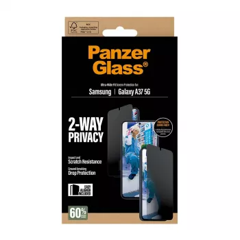 Ochranný displej PanzerGlass Privacy pre Samsung Galaxy A37 Ultra-WideFit PG90806, filter proti zvedavým pohľadom