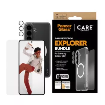 Ochrana displeja PanzerGlass CARE 3-in-1 pre Samsung Galaxy S Plus 2026 — sada PanzerGlass CARE