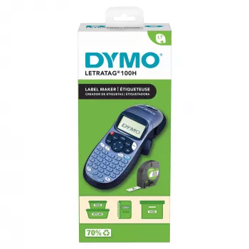 DYMO LetraTag LT-100H ručné zariadenie na etikety | tlačiareň etikiet s ABC klávesnicou a ľahko čitateľným 13-znakovým LCD displejom | pre domácnosť alebo kanceláriu | modrá