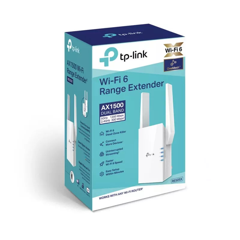 TP-Link RE505X sieťový extender sieťový vysielač a prijímač biela 10, 100, 1000 Mbit/s