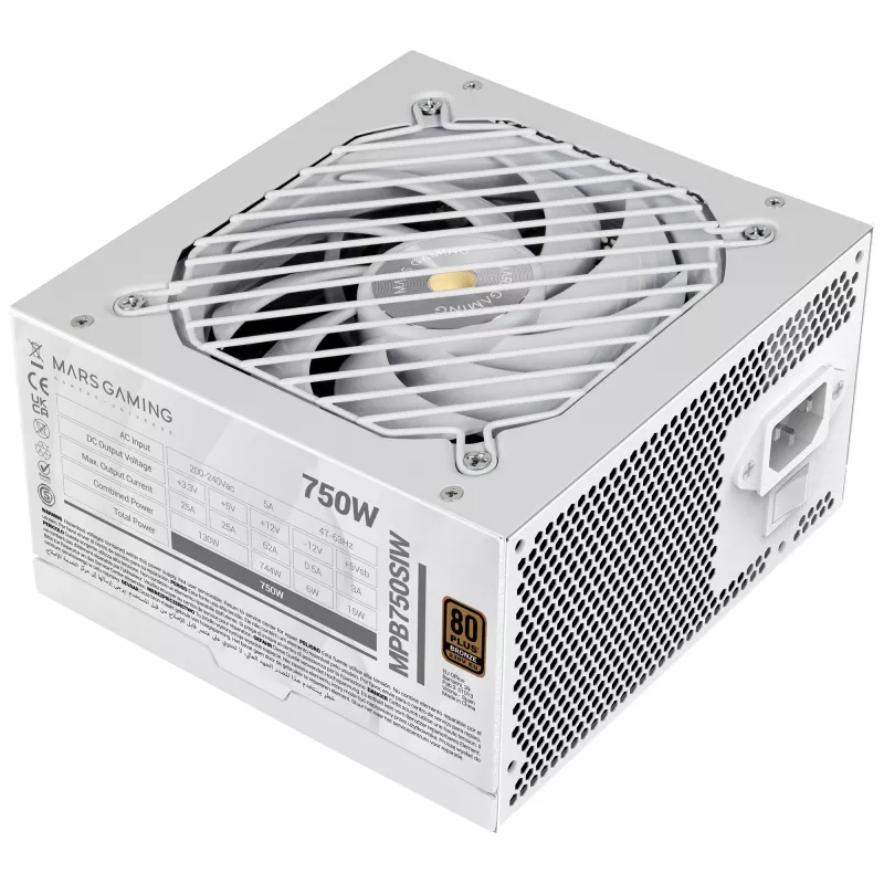 Mars Gaming MPB750SIW napájací zdroj 750 W 24-pin ATX ATX biely