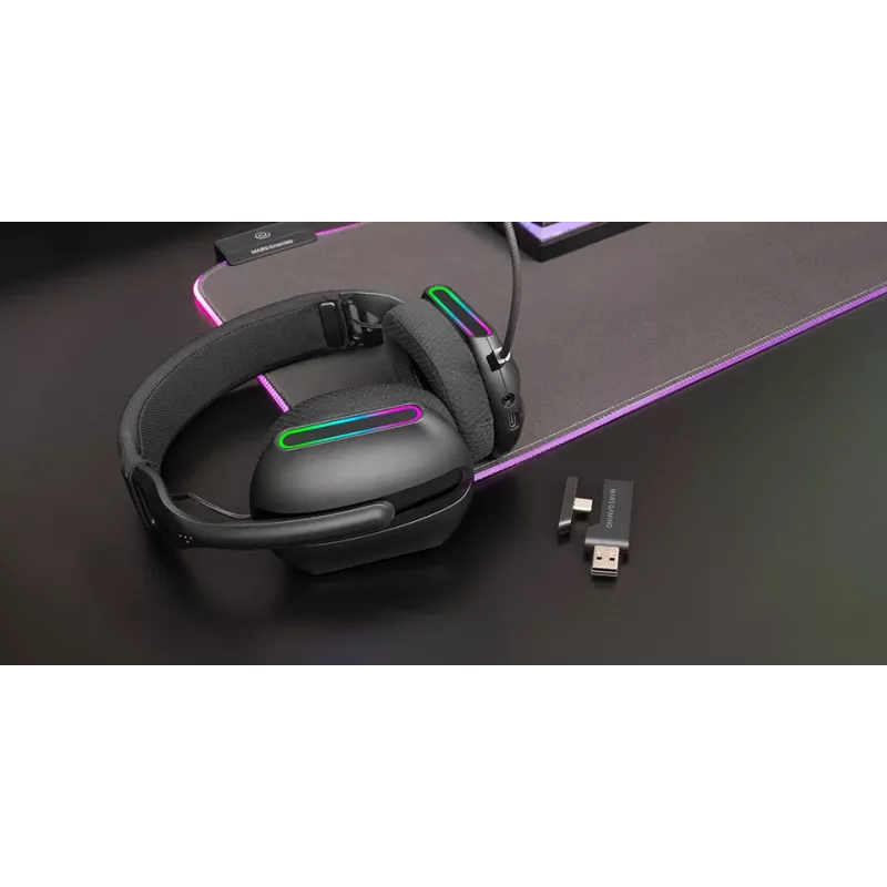 Mars Gaming MHW-PRO headset káblový & bezdrôtový cez hlavu USB Type-C Bluetooth čierna