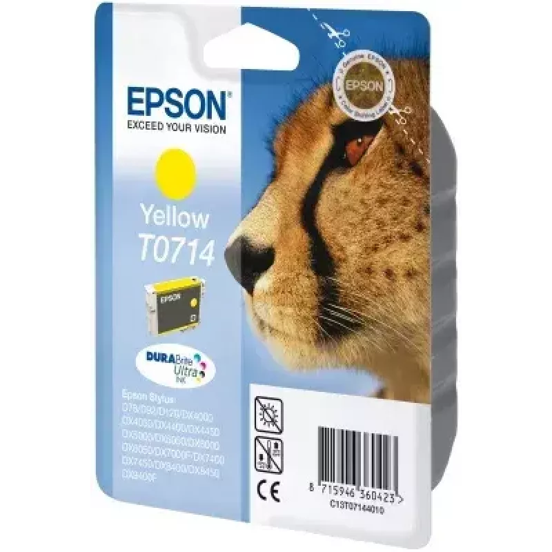 Epson Cheetah jednotlivé balenie žltá T0714 DURABrite Ultra atrament