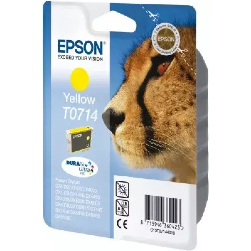 Epson Cheetah jednotlivé balenie žltá T0714 DURABrite Ultra atrament
