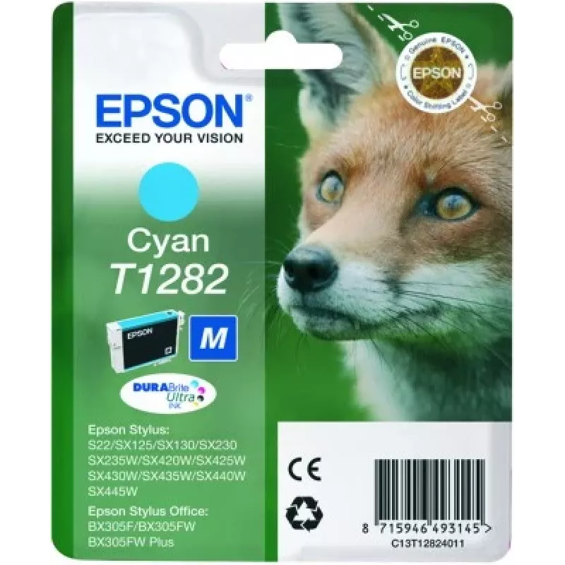 Epson Fox samostatné balenie azúrová T1282 DURABrite Ultra atrament, azúrová, 1 ks
