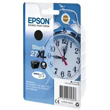 Epson Alarm Clock samostatné balenie čierna 27XL DURABrite Ultra atrament, vysoká (XL) výdrž, čierna, pigmentový atrament, 17,7 ml, 1 ks, 1100 strán