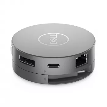 DELL Pro 7-in-1 USB-C Travel Hub - DA310, káblový, USB 3.2 Gen 2 (3.1 Gen 2) Type-C, 10,100,1000 Mbit/s, strieborný, 3840 x 2160 pixelov, 1920 x 1080 pixelov