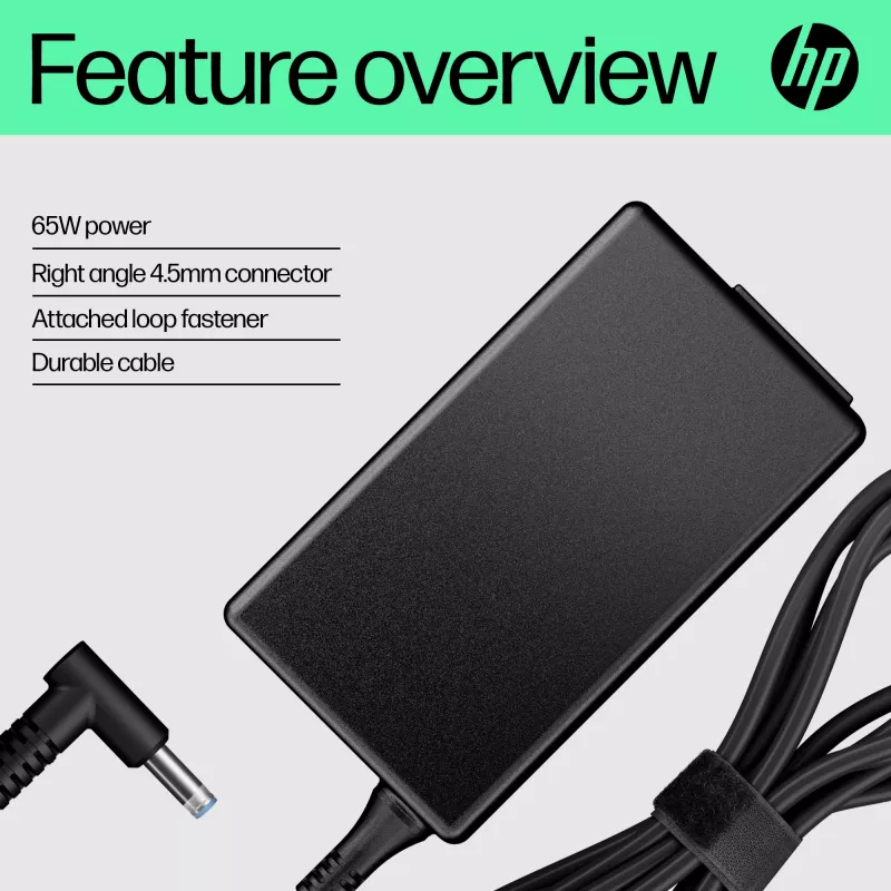 HP 65W Smart AC adaptér, kompatibilný s HP ProBook 440 G6 Notebook PC; HP ProBook 450 G6 Notebook PC; HP ProBook x360 11..., business, 5 - 35 °C, -20 - 85 °C, CCC, CE, BSMI, 47 mm