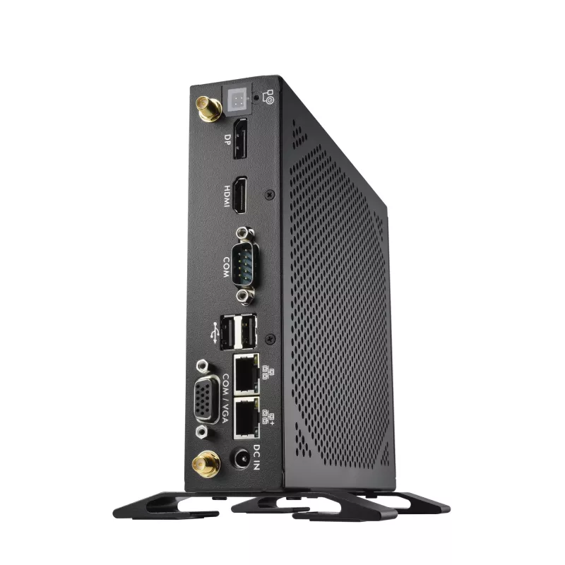 Shuttle XPC tenký barebone DS50U, Intel Celeron 7305, 2x LAN (1x 2.5Gbit, 1x 1Gbit), 1xCOM, 1xHDMI, 1xDP, 1x VGA, bez ventilátora, nepretržitá prevádzka 24/7
