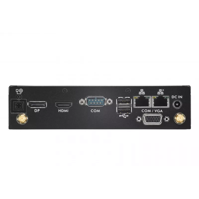 Shuttle XPC tenký barebone DS50U, Intel Celeron 7305, 2x LAN (1x 2.5Gbit, 1x 1Gbit), 1xCOM, 1xHDMI, 1xDP, 1x VGA, bez ventilátora, nepretržitá prevádzka 24/7