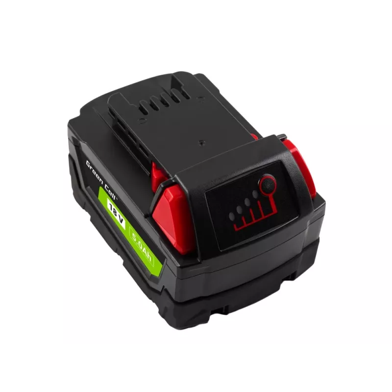Batéria Green Cell PTML18V5 Li-Ion 18 V 5 Ah pre bezdrôtové nástroje, rozmery 8 × 11,9 × 7,5 cm