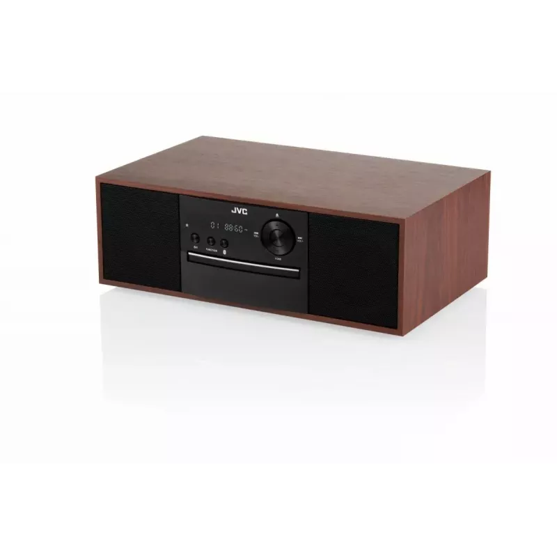 Mini veža JVC RD-E761, 2x8 W RMS, Bluetooth 4.2, USB, CD, FM, drevené puzdro, čierna