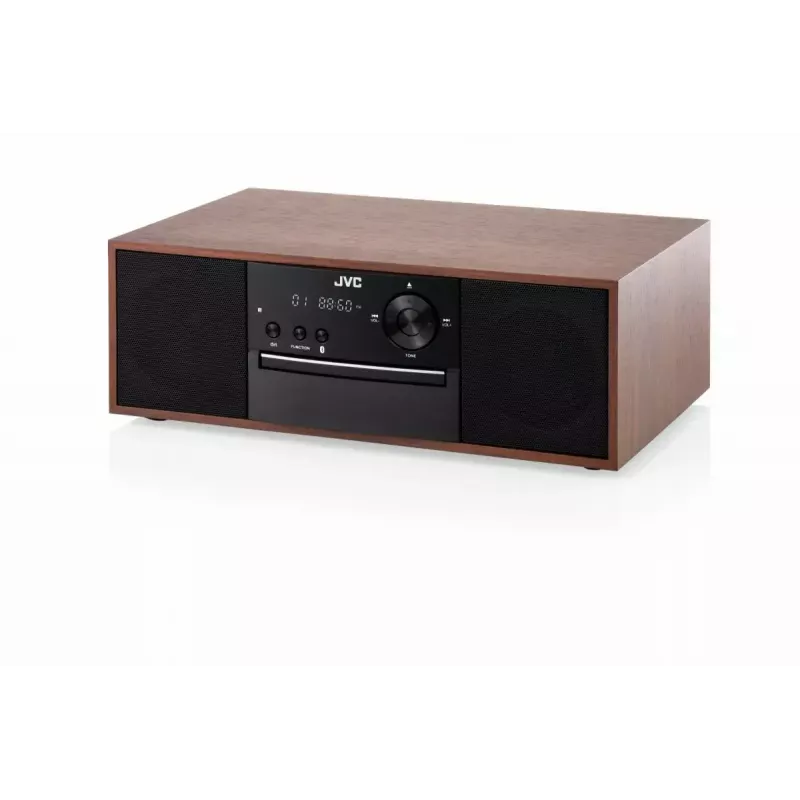 Mini veža JVC RD-E761, 2x8 W RMS, Bluetooth 4.2, USB, CD, FM, drevené puzdro, čierna