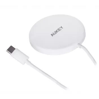 AUEKY Aircore Magnetic LC-A1 bezdrôtová magnetická nabíjačka QI USB-C 15W biela