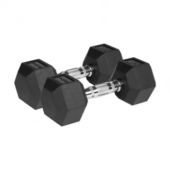 Gumové liatinové jednoručky HEX 2x9 kg REBEL ACTIVE
