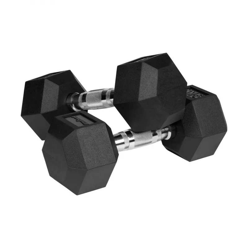 Gumové liatinové jednoručky HEX 2x9 kg REBEL ACTIVE