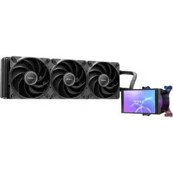 Antec Vortex View 360 AIO CPU kvapalinový chladič s LCD displejom, 120 mm, čierny