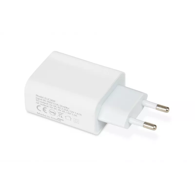 Interiérová nabíjačka iBox C-36 univerzálna biela USB rýchlonabíjanie