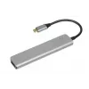 Dokovací hub IBOX IUH3SL4K USB Type-C 5 Gbit/s, HDMI 4K@30Hz, PD do 100 W, 2x USB-A, 2x USB-C, čítačka kariet, strieborný