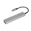 Dokovací hub IBOX IUH3SL4K USB Type-C 5 Gbit/s, HDMI 4K@30Hz, PD do 100 W, 2x USB-A, 2x USB-C, čítačka kariet, strieborný