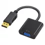 DisplayPort na VGA adaptér IBOX IADPVGA, DisplayPort konektor samec na 15-pinový VGA konektor samica, podporuje 1080p, strieborný