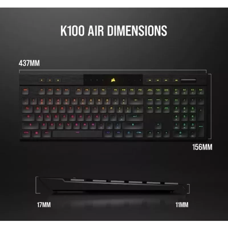 Klávesnica K100 RGB Air Wireless Ultra Thin Cherry MX