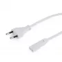 Napájací kábel Gembird PC-184/2-W — 1,8 m, Type-C konektor samec na C8 konektor samica, biely