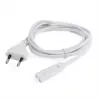 Napájací kábel Gembird PC-184/2-W — 1,8 m, Type-C konektor samec na C8 konektor samica, biely