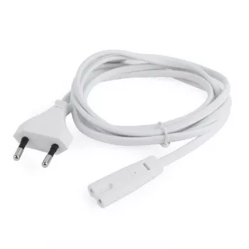 Napájací kábel Gembird PC-184/2-W — 1,8 m, Type-C konektor samec na C8 konektor samica, biely