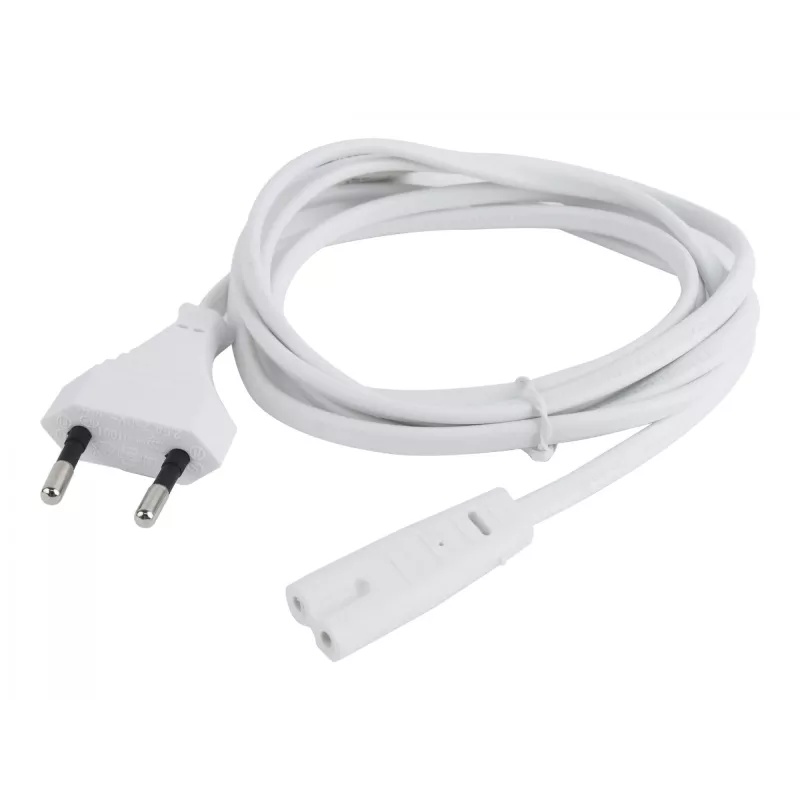 Napájací kábel Gembird PC-184/2-W — 1,8 m, Type-C konektor samec na C8 konektor samica, biely
