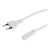 Napájací kábel Gembird PC-184/2-W — 1,8 m, Type-C konektor samec na C8 konektor samica, biely